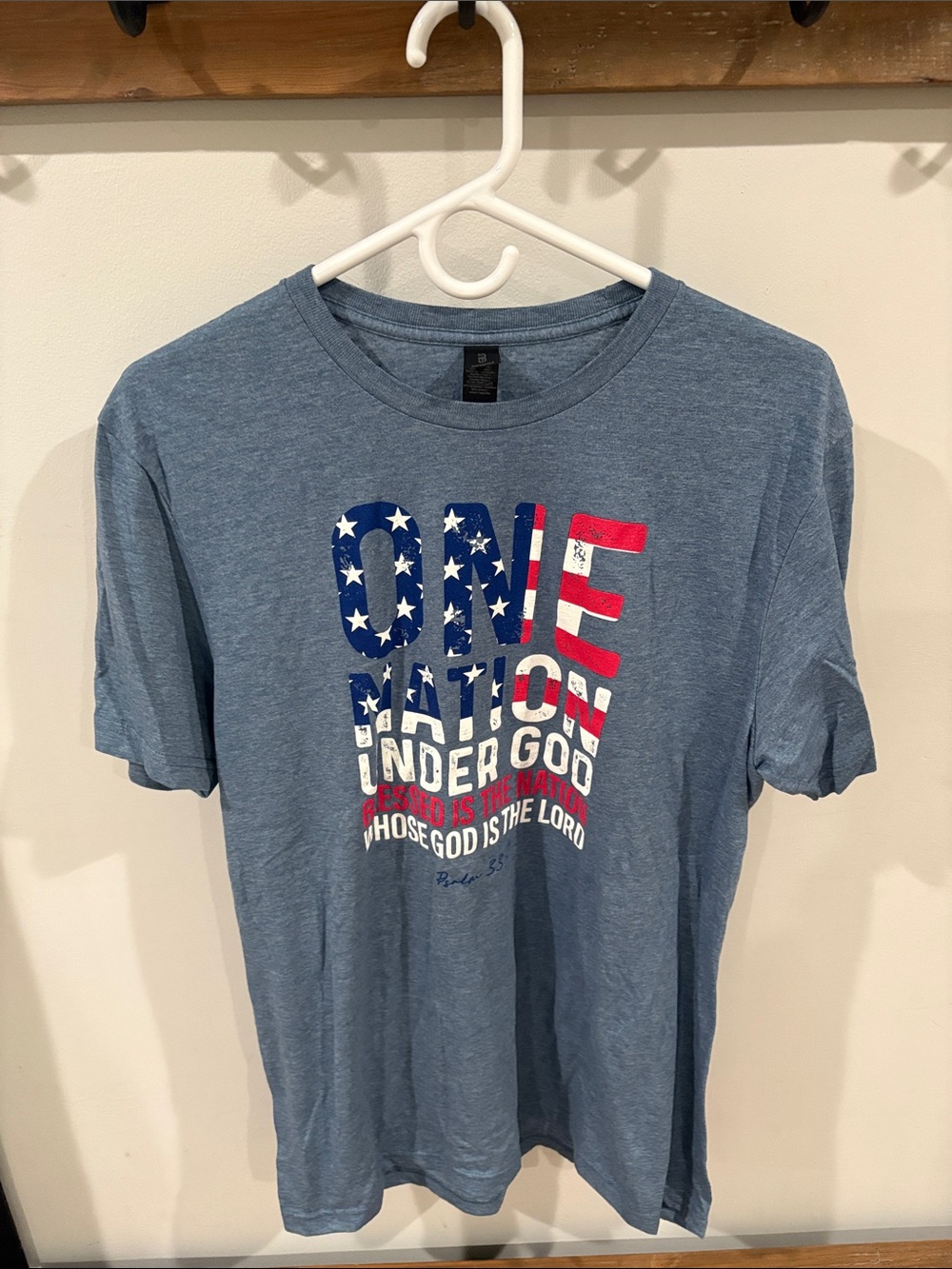 🇺🇸🇺🇸🇺🇸 Heather Blue Short-Sleeve Patriotic Graphic Tee